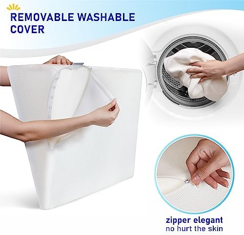 Healthex Bed Wedge Pillow Cooling Memory Foam Removable Cover