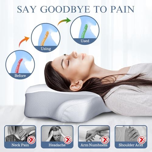 Cervical Pain Relief Pillow for Side Back Stomach Sleepers