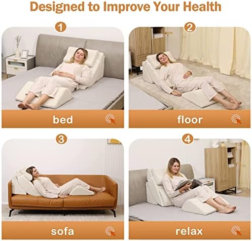 Betterhood 5pcs Orthopedic Bed Wedge Pillow Set