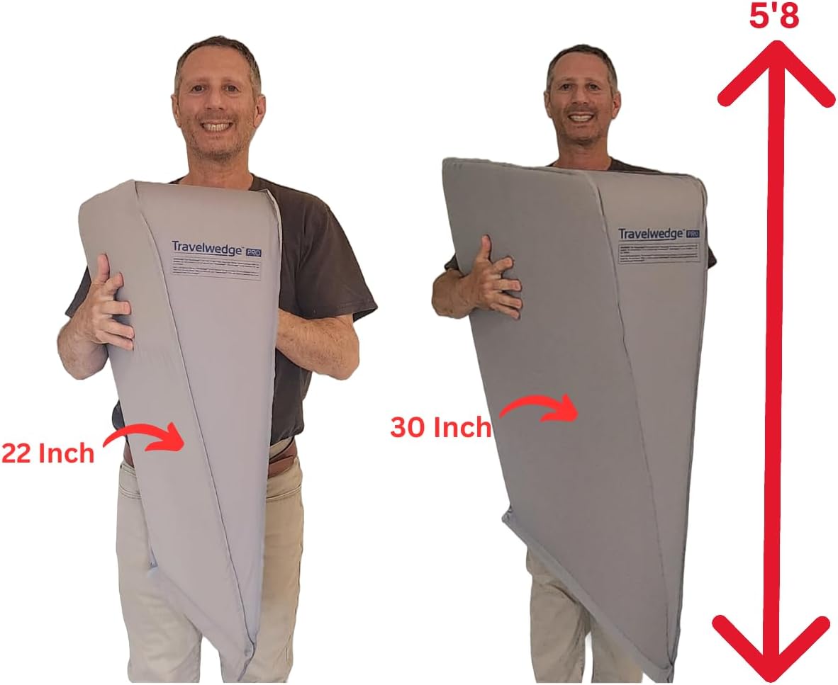 Travelwedge Self-Inflating Bed Wedge Pillow - 30 Inch Checked Bag Version 1