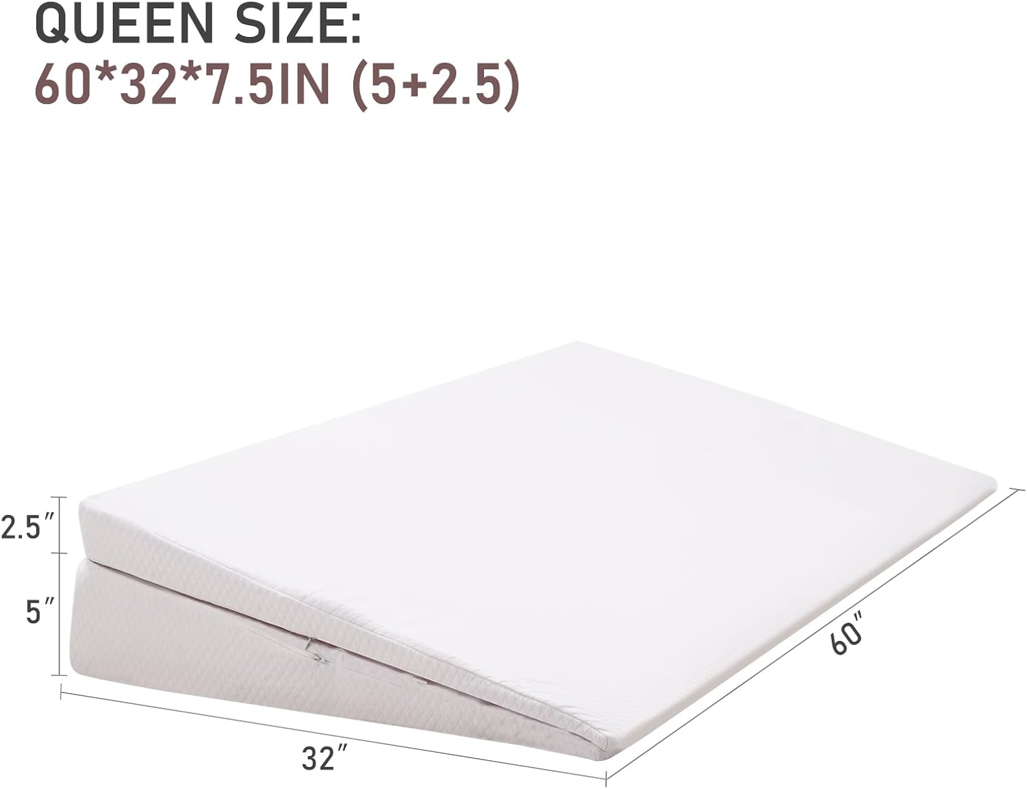 SUNYRISY Adjustable 75-Inch Wedge Mattress Topper