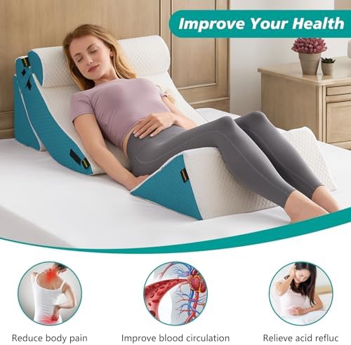 Longering 4PCS Orthopedic Bed Wedge Pillow Set - Neck Back Leg Pain Relief