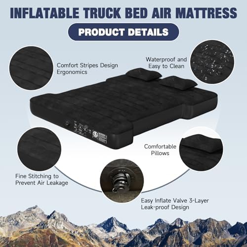 Uncle Elk Truck Bed Air Mattress with Pump and 2 Pillows 1