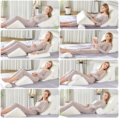 4PCS Orthopedic Bed Wedge Pillow Set for Pain Relief and Comfort
