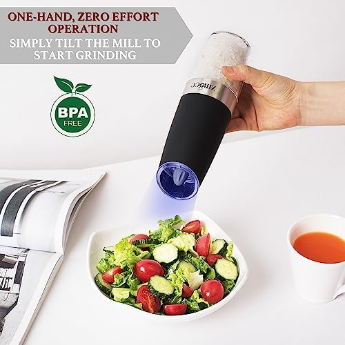 ZIROCC Gravity Electric Salt Pepper Grinder Set