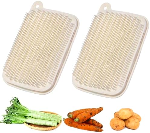 HAGBOU 2 PCS Soft Vegetable Scrubber Brush for Potatoes Carrots and Cucumbers