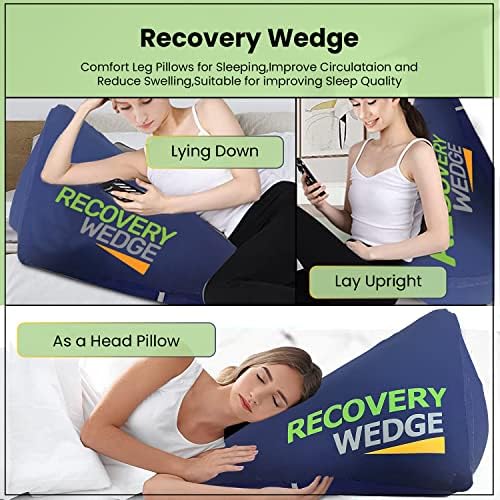 Recovery Wedge Leg Elevation Pillow for Post Surgical Recovery and Improved Circulation