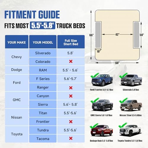 Uncle Elk Truck Bed Air Mattress with Pump and 2 Pillows 1