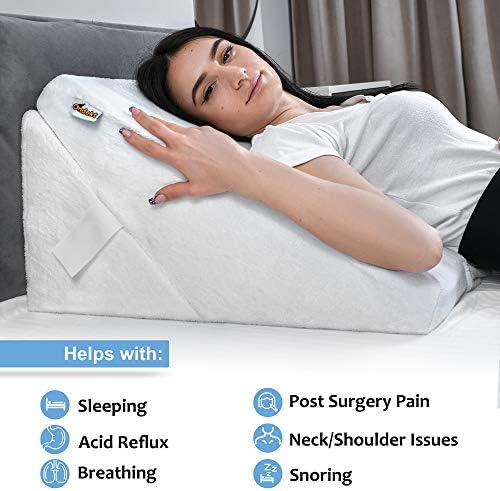 ONDEKT Adjustable Bed Wedge Pillow with Cooling Gel Memory Foam 1