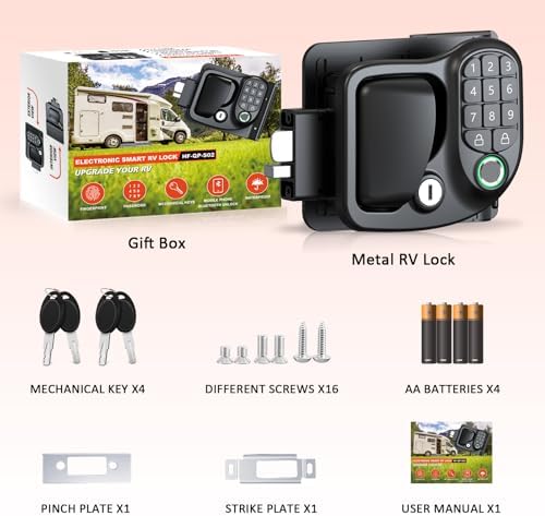 Kedite 4-in-1 Smart RV Door Lock with Bluetooth and Fingerprint