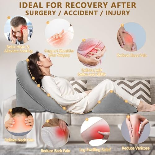 EKEPE Inflatable Wedge Pillow Set for Sleep and Travel