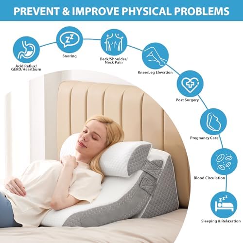 3PCS Adjustable Memory Foam Wedge Pillow for Back Pain Relief