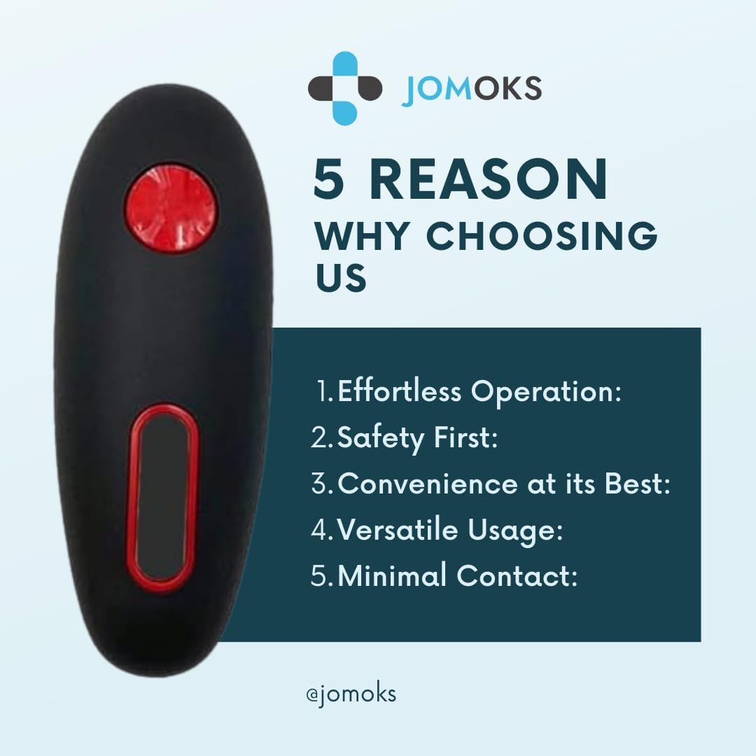 Jomoks Smooth Edge Electric Can Opener One Touch Battery Operated Hands Free