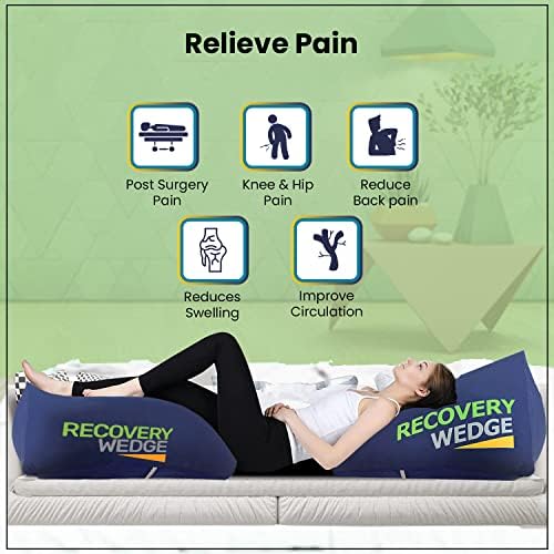 Recovery Wedge Leg Elevation Pillow for Post Surgical Recovery and Improved Circulation