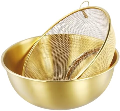 MAHIONG 6PCS Stainless Steel Colander Set with Mixing Bowls