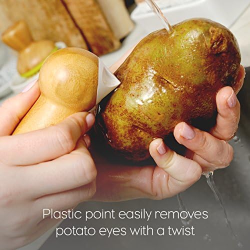 Full Circle Tater Mate Bamboo Potato Brush with Eye Remover 1