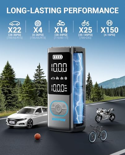 AVAPOW Tire Inflator with 150 PSI and LCD Screen