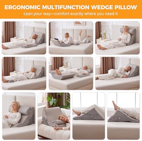 3PCS Adjustable Wedge Pillow Set for Post Surgery Relief