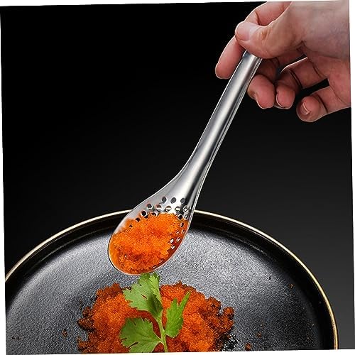 2Pcs Stainless Steel Colander Spoons for Caviar Hot Pot and Frying