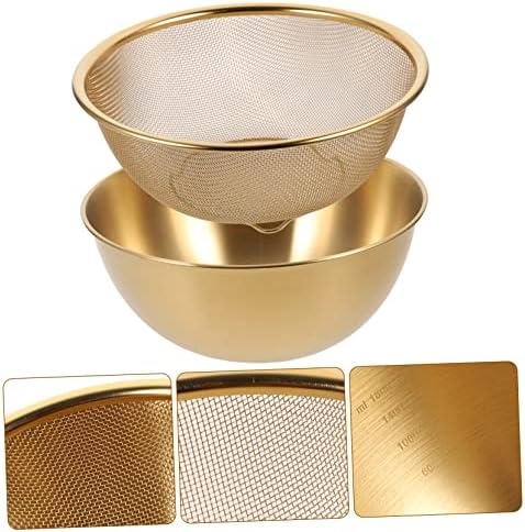 Hoement 1 Set Stainless Steel Drain Basket Colander