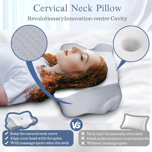 Cervical Pain Relief Pillow for Side Back Stomach Sleepers