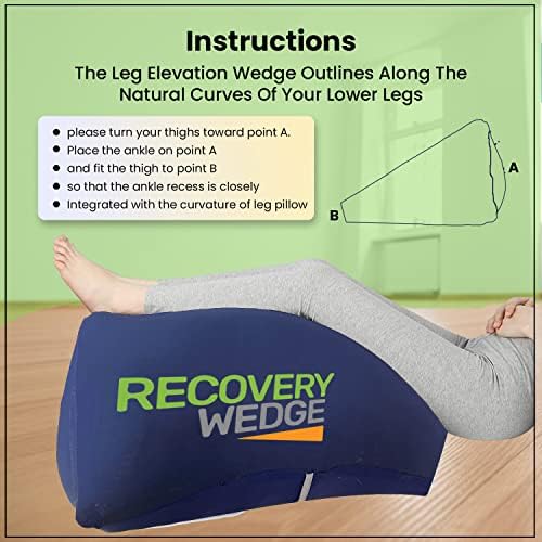 Recovery Wedge Leg Elevation Pillow for Post Surgical Recovery and Improved Circulation