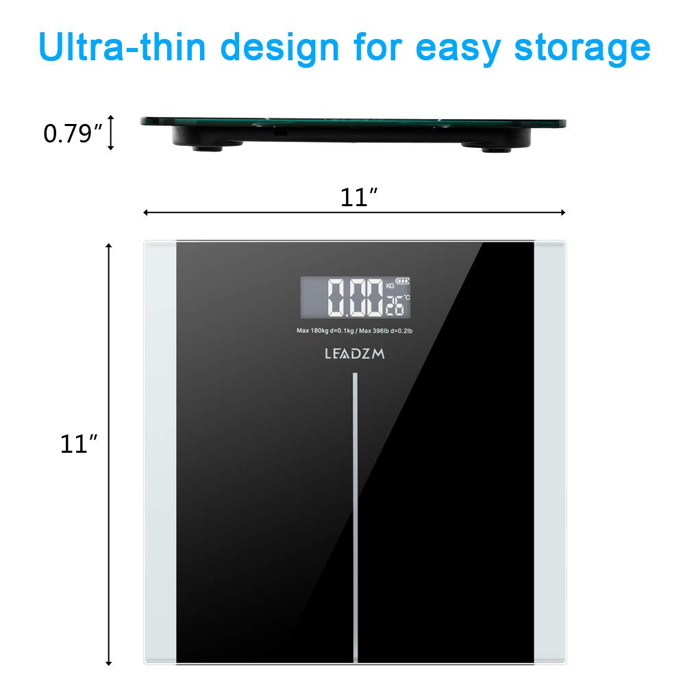 400lb Smart Body Scale with Fat Tracking and Backlit LCD Display 1
