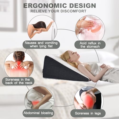 Cosmoluxe 12 Bed Wedge Pillow for Acid Reflux Relief