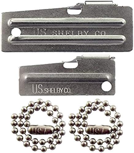 US Shelby P-38 P-51 Can Openers with Chains Stainless Steel