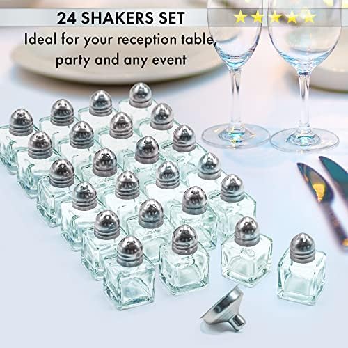 Srenta 24-Pack Clear Glass Salt Pepper Shakers
