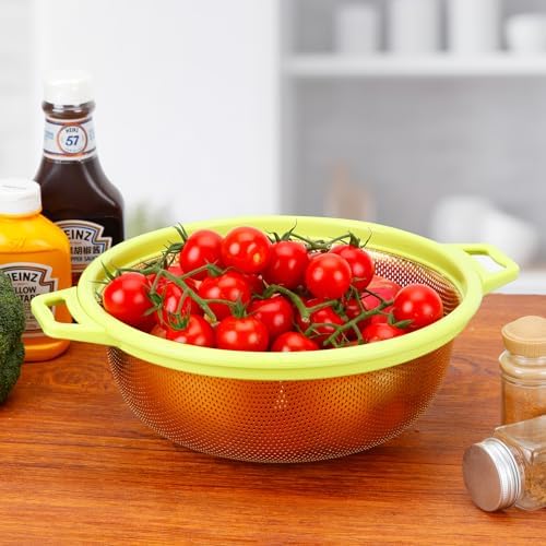 Raings 5Qt Stainless Steel Colander with Handle Dishwasher Safe