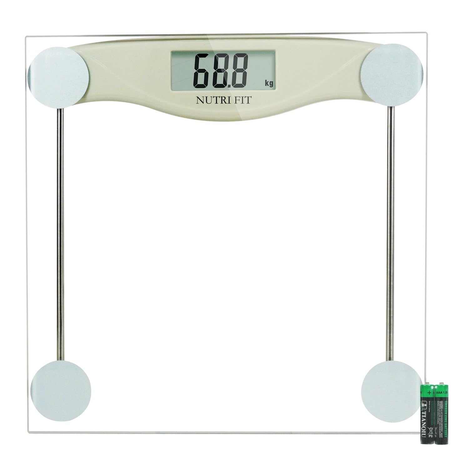 NUTRI FIT Digital Bathroom Scale with Step-on Tech and AAA Batteries