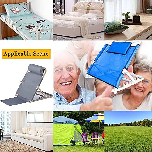 SXKULL Bed Backrest Support with Head Pillow and Lumbar Cushion Blue
