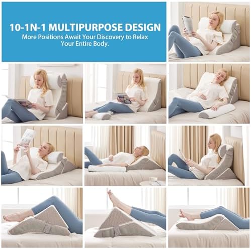 3PCS Adjustable Memory Foam Wedge Pillow for Back Pain Relief