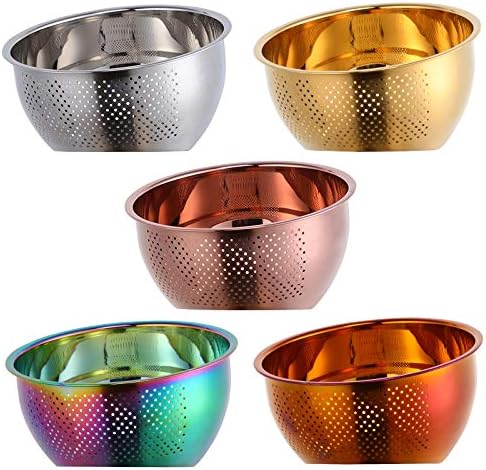 Meisha 3-In-1 Rice Washing Bowl with Side Drainers - Gold