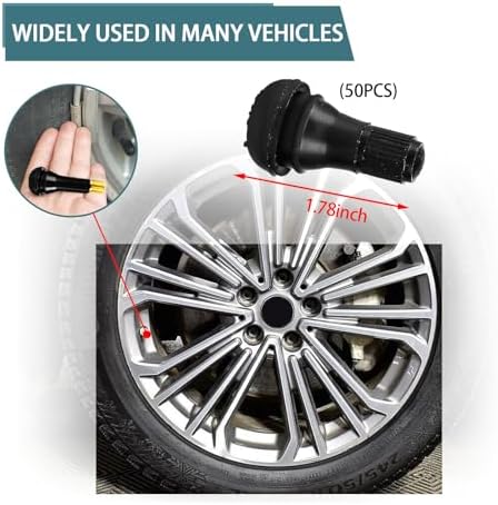 Ziciner 50PCS TR412 Tubeless Valve Stem Covers - Snap-in Waterproof Universal Fit