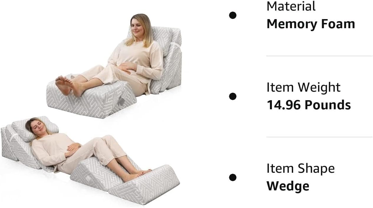 TOLEAD 6pcs Orthopedic Bed Wedge Pillow Set