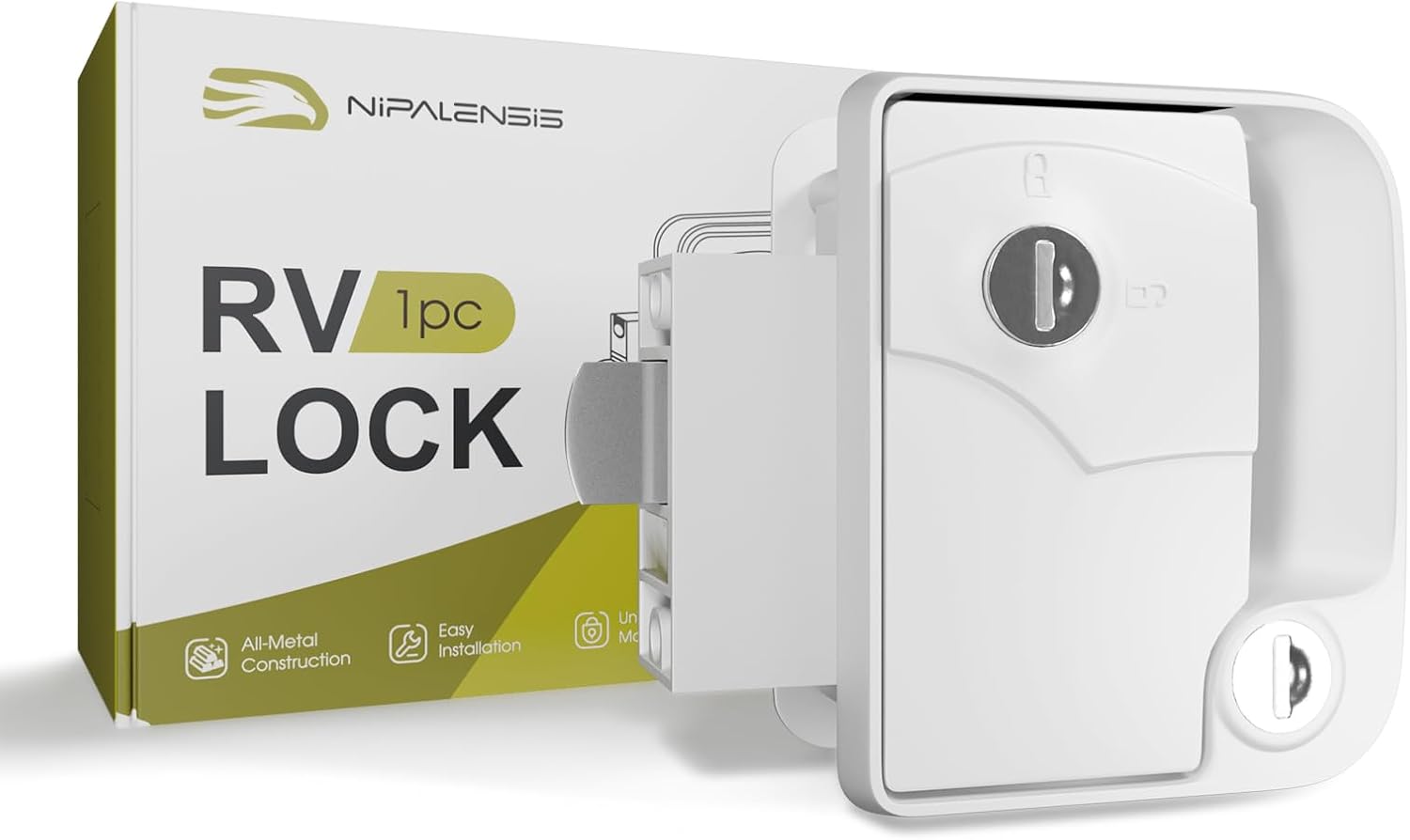 Nipalensis RV Door Lock Replacement Deadbolt - White