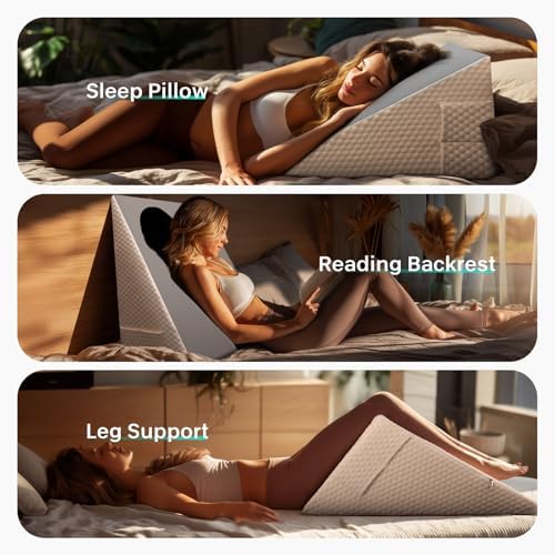 DeerFable 12 Dual Sided Cooling Memory Foam Wedge Pillow