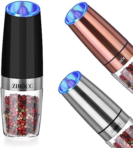 ZIROCC Gravity Electric Salt Pepper Grinder Set