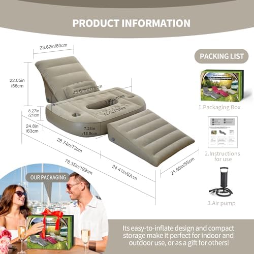 Nevife Inflatable 3pcs Bed Wedge Pillow Set - Brown