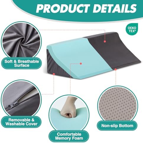 Multi-Use Wedge Pillow for Side Sleepers and Pregnant Women