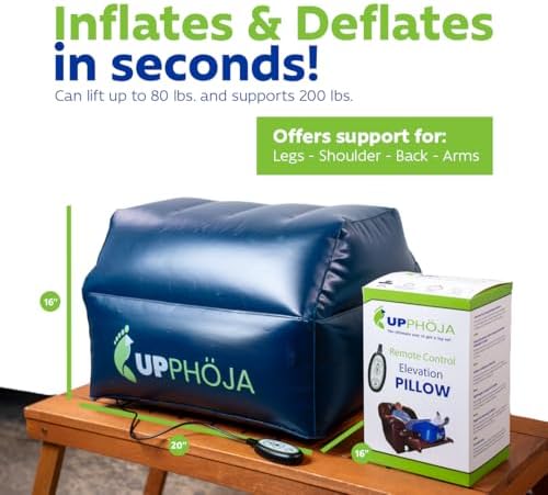 Remote Inflatable Leg Elevation Pillow for Sciatica and Post-Surgery Relief
