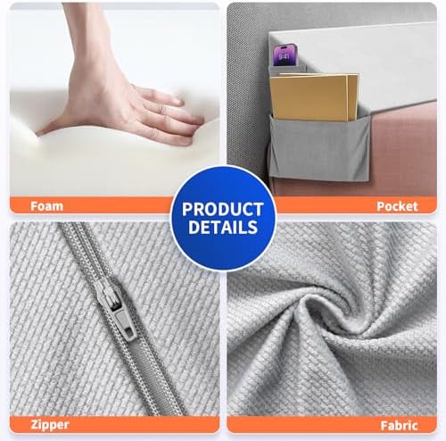 Krightlink Bed Gap Filler Pillow with 2 Pockets
