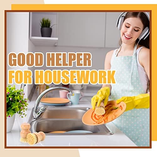 Nuenen 6-Pack Bamboo Dish Scrub Brushes Set