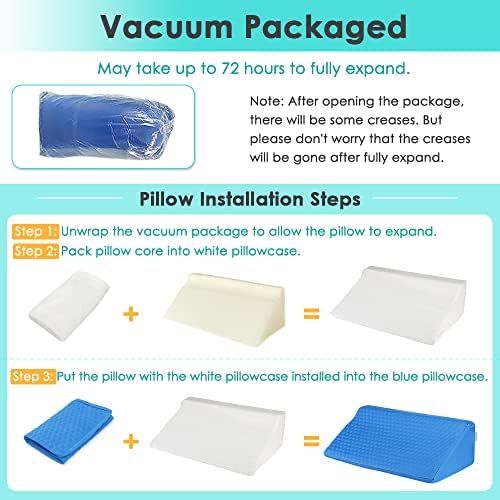 NEPPT Blue Gel Pillow Wedge for Back Pain Relief