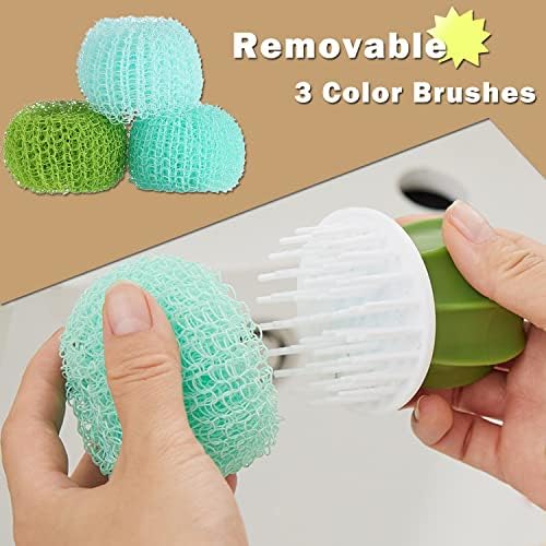 Sirensky Cactus Dish Brush Set with Drip Tray Green