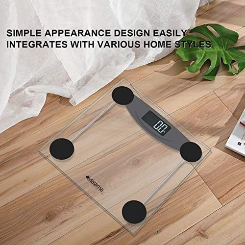 Malama Digital Body Weight Scale with LCD Backlit Display 400 lbs Accuracy Black
