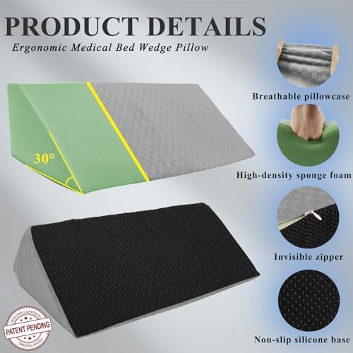 Jacobable Bed Wedge Pillow for Side Sleepers 1