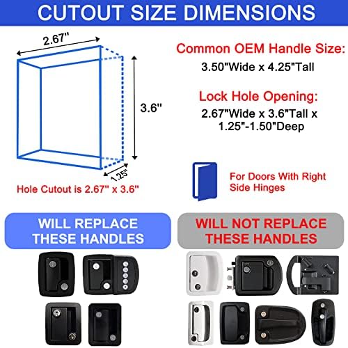 Ristow Upgraded Chrome RV Door Locks RL001 for Travel Trailers